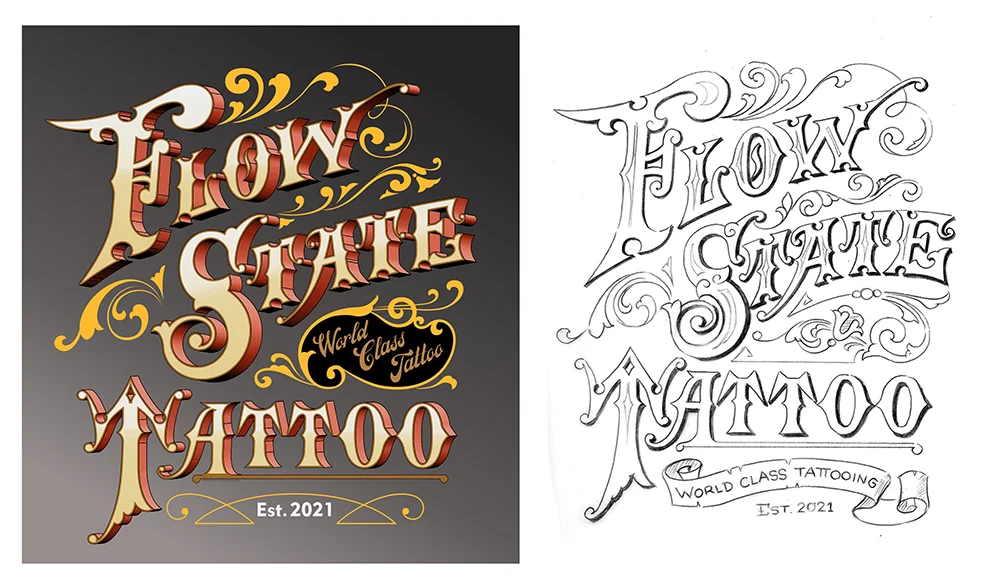 Diseño-tattoo-studio-lettering-vintage-con-ornamentos